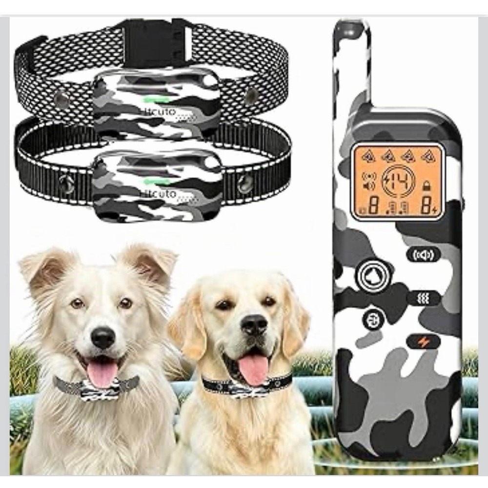 Htcuto Wireless Dog Fence System 2 Dogs 856 Acre Adjustable Dog Electric collars